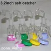 hookahs Mini Glass Ash Catcher quartz banger nail 14mmm-14mm 18mm-18mm for glasss bong oil rig ashcatchers with silicone base