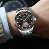 Teevise mode mens skelett tourbillon företag rostfritt stål klockor män automatiska mekaniska armbandsur relogio masculino