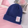 Ins Solid Вязаные шапки Большие Дети Knit обозначенные буквами Hat Зимняя Skullies Шапочки Женщины Мужчины шерсти шляпы Повседневный Hip-Hop Party Hat 13colors GGA2747