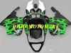 Мотоцикл комплект Обтекателя для Kawasaki Ninja ZX7R 97 99 00 03 ZX 7R 1997 2003 ABS Зеленый пламя черных Обтекателей установить KA08