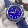 Montre de luxe 남성용 시계 블루 다이얼 스포츠 고무 스트랩 자동식 무브먼트 슈퍼 시계 A17365D1 스테인리스 스틸 케이스 손목시계