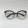 Nieuwe modeontwerper optische bril 1043 kattenbril frame metalen bedrukte tempels retro pop-stijl transparante lens bescherming glazen