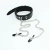 Rolepaly Bondage CONGLED FUTETED NECK Kraag met Fantasy Chain Clips Klem Set Cosplay A4