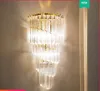 nouveau design de luxe lampe murale en cristal Applique murale moderne Dia25 * H45cm lustre salon chambre lumières MYY