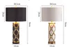 Мода с золотыми полосками керамическая настольная лампа Черная белая спальня гостиная эль столовые свети