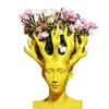 Yaratıcı İnsan Kafası Çiçek Vazo Film Şekil Ev Dekor Sanat Tasarımcısı Çiçek Düzenleme Vazo Masa Vazo