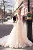 Sexy Bohemian V Neck A Line Wedding Dresses 3D Floral Wedding Gown Robe De Mariee With Lace Appliques Boho Bridal Gown