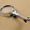 Freeshipping 130mm big mirror 2x Foldable Desktop magnifying glass With LED light Adjustable Reading magnifier