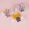 Belle ragazze corona di fiori corona fasce elastiche orecchie di coniglio fiore fasce per capelli bambini copricapo accessori per capelli foto prop H195