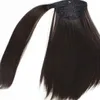 Długi Ponytail Extension Hairpiece Proste Włosy 18 "Sznurek Naturalny dla Czarno-białej Kobiety Brazylijski Włosy Naturalne Patrząc Zrelaksowany