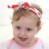 과일 인쇄 어린이 DIY 묶인 매듭 토끼 귀 탄성 머리띠 조정 가능한 아기 머리띠 머리 액세서리