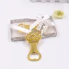 50pcs/lot Gold Diamond Bottle Opener Wedding Return Baby Show Christmas Birthday Party Gift Business Travel Souvenirs