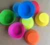 Mischungsfarbe runde Form Silikon-Muffin-Kuchen-7cm Form Bakeware Maker-Form-Behälter Backen Cup Liner Backformen