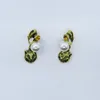 Fashion-Design Vintage Metal leopard clip earrings for women Punk jewelry Pearl earrings pendant Crystal brincos