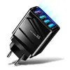 4 Ports Usb chargeur rapide QC3.0 Eu US AC Accueil Voyage Chargeur mural Adaptateur secteur Prise pour Samsung S8 S10 Note 10 Htc Android téléphone pc