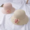 エレガントな Sunhat 夏の花麦わら帽子女性のバケットハット女の子ビーチサンキャップ女性教会帽子骨 Chapeu