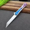 Högkvalitativ 2020 Ny kullager Flipper Folding Kniv D2 Stone Wash TANTO BLADE T6-6061 + Rostfritt stålhandtag EDC Pocket Knives