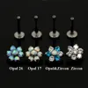 1Pcs G23 Titanium Prong Set Fire Opal Ear Tragus Cartilage Studs Helix Tragus Piercing Barbell Body Jewelry Stud Earring