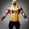 MarchWind Brand Gym Clothing Fitness Tops Men Cotton Tanktop Hooded Mens Bodybuilding Stringer