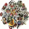 50pcs Vintage Car Stickers No Repeat Comic Cool Sticker Home Skateboard Snowboard Laptop Luggage Motorcycle Guitar Vinyl Waterproo2127758