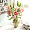 5 stks / partij 100 cm lange kunstmatige bloemen hand voelen aanraking parfum lelie met bruiloft achtergrond muur nep bloemen krans huis decoratie