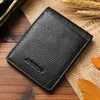 Jinbaolai Men Money Clip Wallet Slim Genuine Leather Sallet Wallet with Card Case Bag Money Clutch Cowhide Men Pres WT821596057