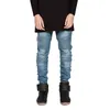 Wenyujh Streetwear Mężczyźni Ripped Biker Jeans Homme 2018 Nowy Mężczyzna Moda Motocykl Slim Fit Moto Dżinsowe Spodnie Joggers Skinny Spodnie Y19060501