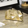 Sacs à main en métal irrégulier embrayagesTop qualité hexagone mariage fête nuptiale soirée sac à main sacs en argent pour les femmes 2020 Mini boîte en or