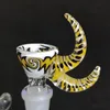 14mm manlig wig wag heady glasskål med handtag färgglada glasskålar för glas vatten bongs rökning tillbehör XL-SA05