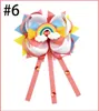 5pcs 55039039 Big Rainbow Hair Bow с зажимом единорога Гросгрейн Огральи для Girls2995297