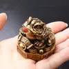 Feng Shui Toad Money Lucky Fortune Wealth Chinese Golden Frog Toad Coin Home Office Decoration Tabletop Ornaments Lucky253u