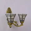 Baroque Vintage Tiffany Wall Art Lamp Stained Glass Wall Light Fixture Indoor Lighting Bedside Hanging Lamps
