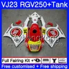 Body+Tank For SUZUKI VJ21 RGV250 88 94 95 96 97 98 309HM.27 RGV-250 VJ23 Lucky white hot VJ 22 RGV 250 1988 1994 1995 1996 1997 1998 Fairing