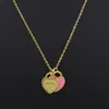 Nouvelle arrivée Love Double Heart Enamel Ladie Forever Love Collier en acier inoxydable Boutelles bijoux Gift entier pour les femmes12046980