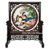 Articles décoratifs chinois DHL gratuits pour la maison, salon, ornements de table, motifs de broderie en soie à la main, artisanat avec cadre en bois wengé, cadeaux