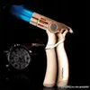 Dhl sans métal léger du pistolet Butane Torch briquet coupe-vent torche flamme Quatre Jet Butane Rechargeable avec boîte-cadeau de haute qualité