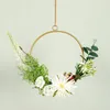 60cm bröllop blomma hoop metall konstgjord blomma ballong loop single ring jul fest dekoration hem dekoration hängande prydnad