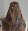 Handgemachte ethnische Gypsy Seil bunte Feder-Haarbänder Frauen Boho Haarreif Haarschmuck