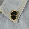 Organ Heart Smalto Pin BE BRAVE Distintivi Spille personalizzate Spilla pastello Camicia di jeans Punk Cuore nero Incoraggiante regalo di gioielli