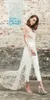 2020 projektant kombinezonu na plażę sukienki ślubne klejnot klejnot szyi długi rękaw bez pleców strój ślubny strój ślubny letnie suknie ślubne dwa p239g