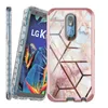 3IN1 DROP Protection Heavy Duty Hybrid Hard PC Transparent TPU-stötfångare Fullständig kroppsskyddsväska för LG Stylo5 / K40 Metropcs Defender Cover