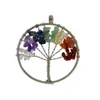 Bricolage accessoires faits à la main cuivre agate pierre cassée pierre vie arbre suspendus ornements souhaitant arbre collier pendentif