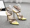 Hot Sale-2019 Sexy pink strappy high heels sandals designer luxury women slides size 35 To 40