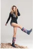Hot Sale-ting Flag Classic Ladies Rubber MIid-Calf Heels Waterproof Buckle Rainboots 2016 New Fashion Design Tall Blue