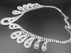 Set di gioielli da sposa da donna, strass da spettacolo, splendidi orecchini in argento scintillante con collana per accessori da sposa per feste9075259