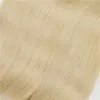 蜂蜜金髪ロシアの髪織り抜き抜き＃613ブロンドストレートヘア3本/ロット人間の髪の伸びれプラチナブロンド緯糸