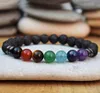 7 chakra perles de lave jade blanc avec pierre biliaire noire bracelet original bracelet hommes et femmes bracelet aromatique de guérison énergétique