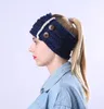 Yeni Kış 6 renk kadınlar büyük çocuklar üç Düğmeleri Bantlar örgü ılık ile headbands tığ işi Saç Bandı Earmuffs