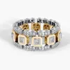 男性女性14Kゴールドメッキクリスタルフィンガー指輪の結婚式の恋人ジュエリーバレンタインギフト卸売