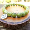 MG0692 Naturalna Afrykańska żółta bransoletka Jade Natural Cathstone Chakra Mala Bransoletka Trenda Bransoletka joga Mala Mala Bransoletka308r